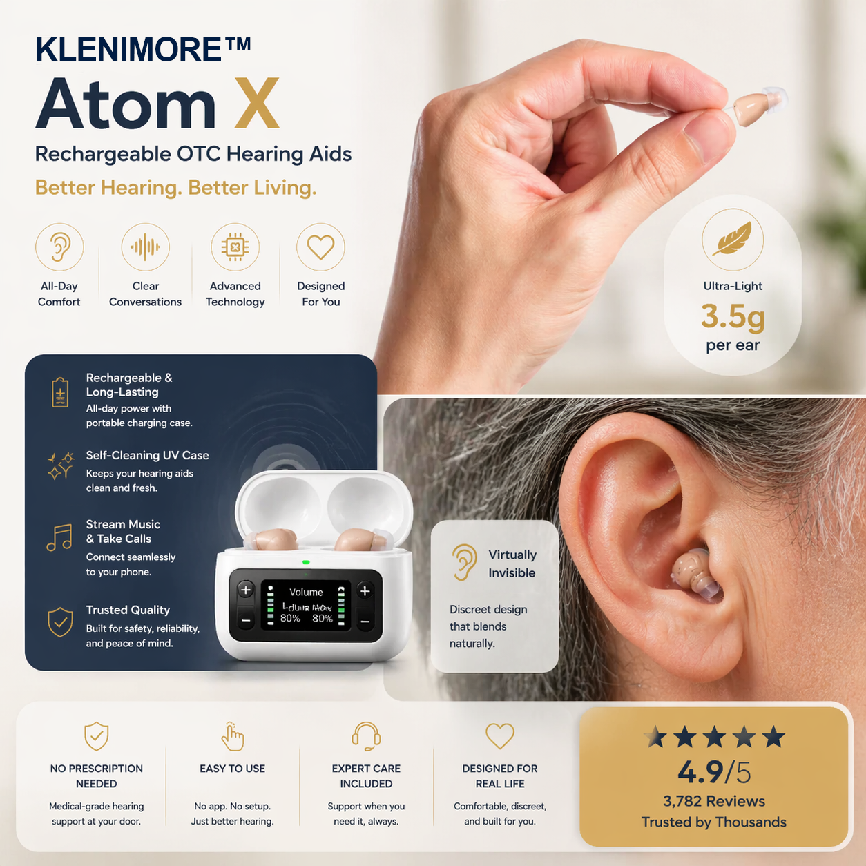 🔥 Today Only! KLENIMORE™ Atom X Smart Hearing Aids—Hear Clearly, Feel Confident Again 💖