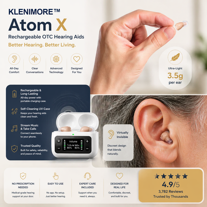 🔥 Today Only! KLENIMORE™ Atom X Smart Hearing Aids—Hear Clearly, Feel Confident Again 💖